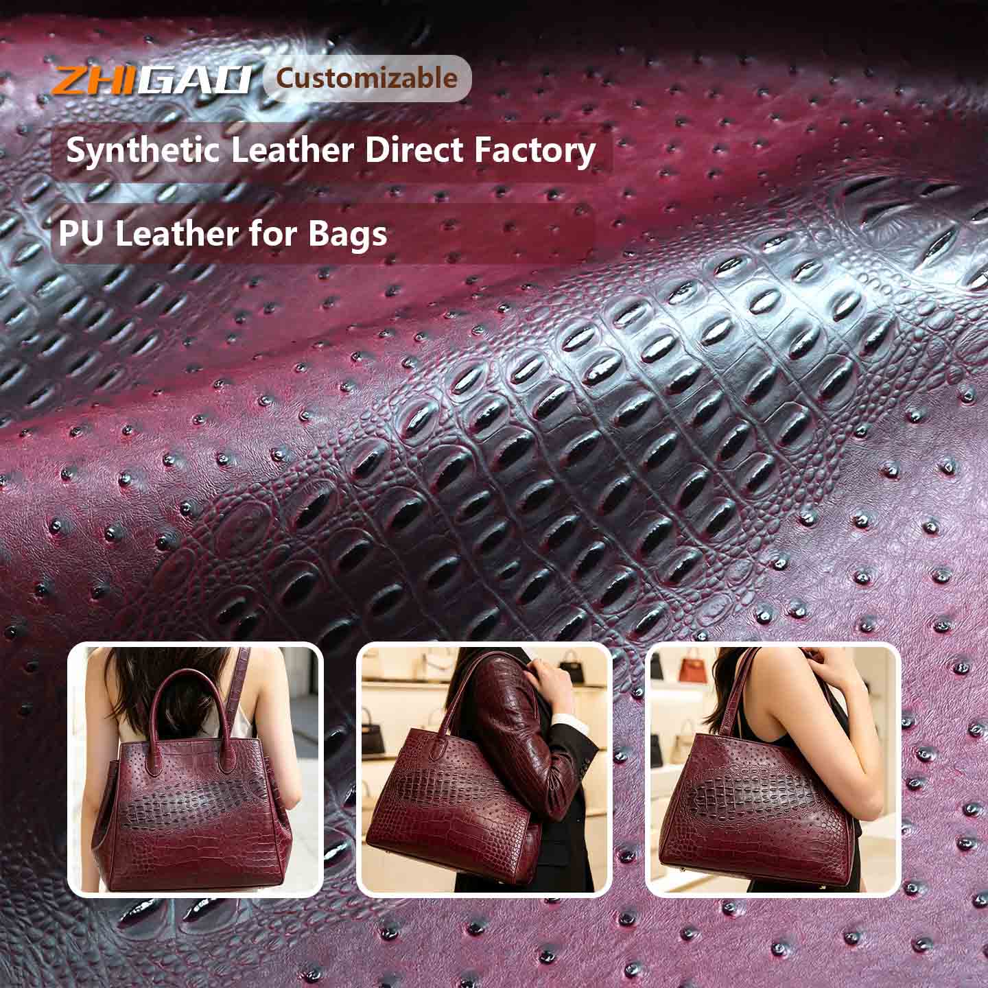 Bahan Kulit Burung Unta Faux Premium Bahan Kulit Burung Unta Faux Premium
